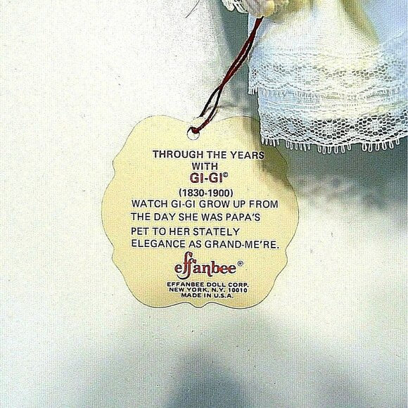 Effanbee 1975 Gi-Gi Papas Pet Doll 1838 Collector's Edition Lace Dress Wrist Tag - Picture 5 of 11